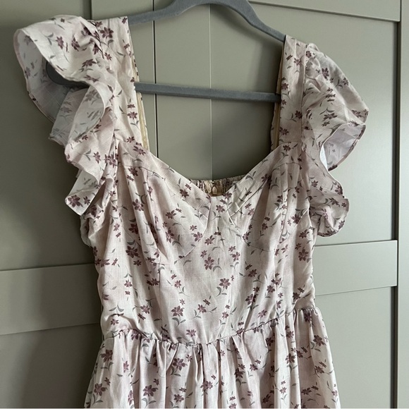 Floral Ruffle Sleeve Maxi Dress- Petal and Pup - Picture 2 of 8